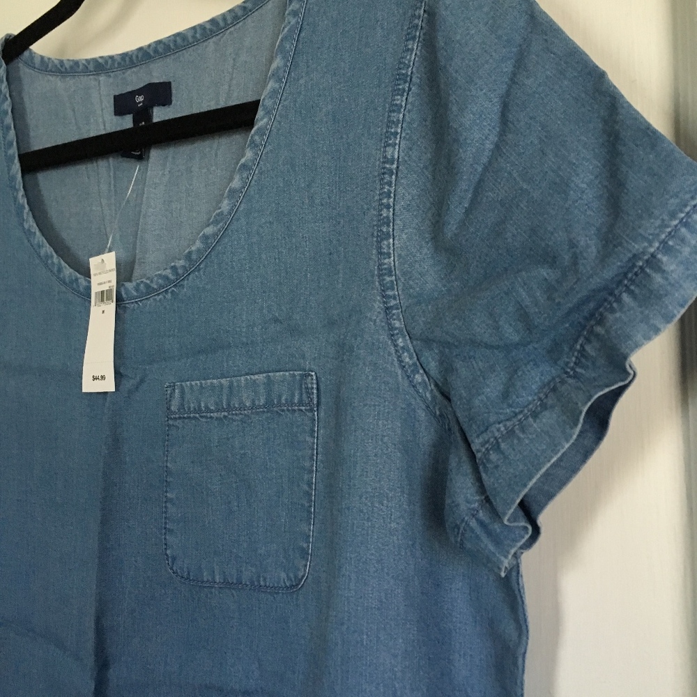 Gap Chambray Short-Sleeve Top, Medium
